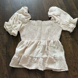 Elegant Cream Puff Sleeve Top size medium